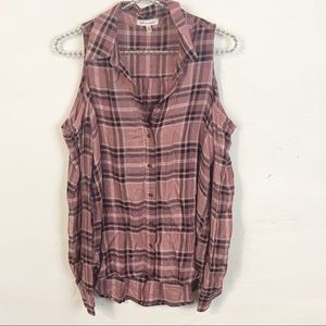 Self Esteem l Pink Cold Shoulder Flannel